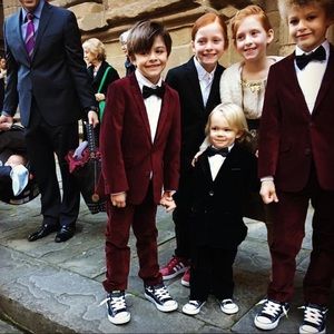 Burgundy velvet Appaman suit!